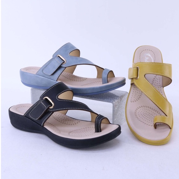 Italina COMFORT Powder Blue Toe Ring Slide SANDAL - Picture 5 of 8